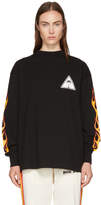 Thumbnail for your product : Palm Angels Black Long Sleeve Palms and Flames T-Shirt