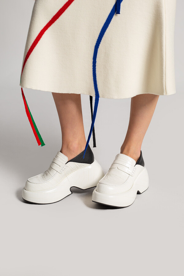 platform loafers white