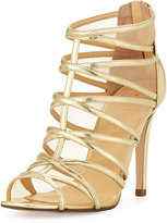 Thumbnail for your product : Ivanka Trump Derry Strappy Zip-Back Mesh Inset Sandal, Gold