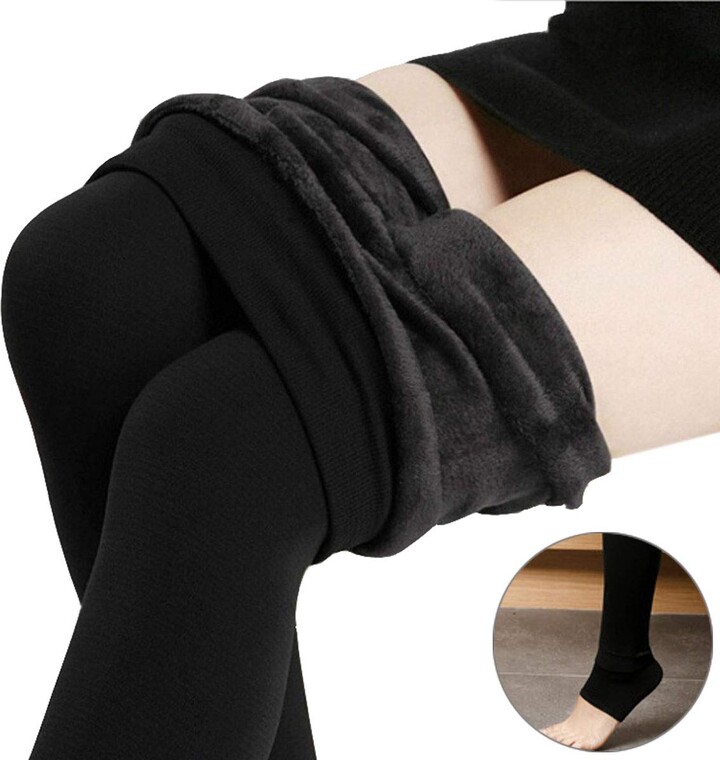 Kav Ladies Thermal Leggings Opaque Fleece Lined Tights for Women