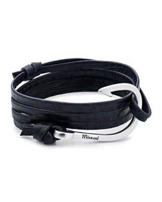 Miansai Leather Hook Bracelet, Navy