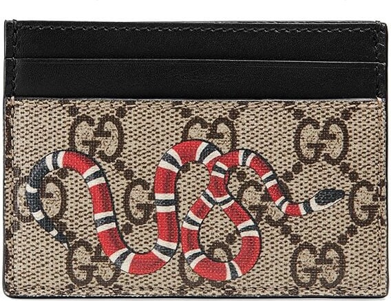 Gucci Kingsnake-print GG Supreme cardholder - ShopStyle Wallets