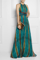 Thumbnail for your product : Issa Printed silk-blend georgette gown