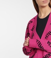 Thumbnail for your product : Vetements Logo intarsia cotton and cashmere cardigan