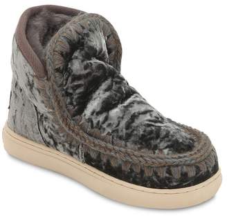 Mou Mini Eskimo Velvet & Shearling Boots