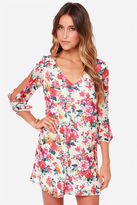 Thumbnail for your product : Lulus Bou-Crazy About You Cream Floral Print Dress