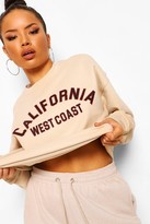 Thumbnail for your product : boohoo California Slogan Oversized Sweatshirt