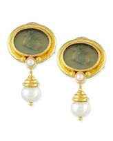 Thumbnail for your product : Elizabeth Locke Pegasus Intaglio Clip/Post Earrings with Pearl Drop, White