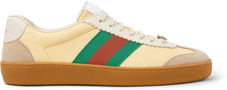 Gucci Leather and Suede Sneakers - Men - Yellow