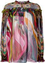 Roberto Cavalli - abstract print sheer blouse - women - coton - 44