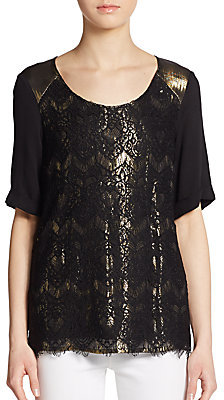 Ella Moss Lace Overlay Top