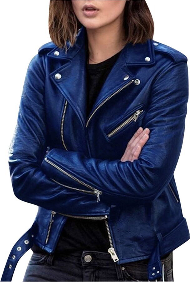 blue pleather jacket