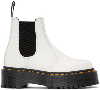 white doc marten platform chelsea boots