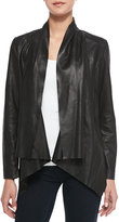 Thumbnail for your product : Neiman Marcus Cusp by Drape-Front Leather Jacket, Black
