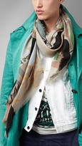 Thumbnail for your product : Burberry Book Cover Print Cashmere Scarf