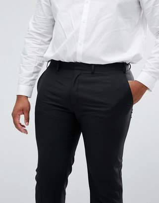 ASOS Design PLUS Slim Suit Pants In Black 100% Wool