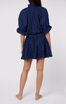 Thumbnail for your product : Juliet Dunn Poplin Blouson Dress With Ric Rac Embroidery - Blue