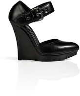 Thumbnail for your product : McQ Leather Biker Contour Wedges in Black