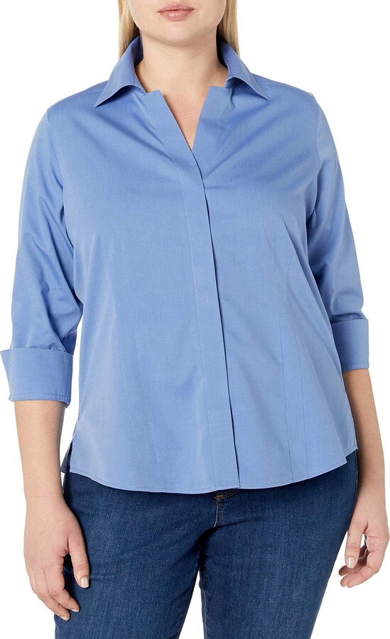 blue plus size tops