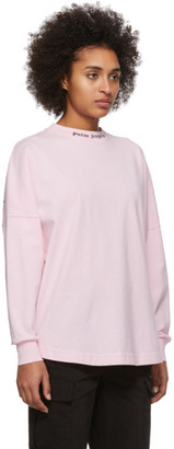 Palm Angels Pink Logo Long Sleeve T-Shirt