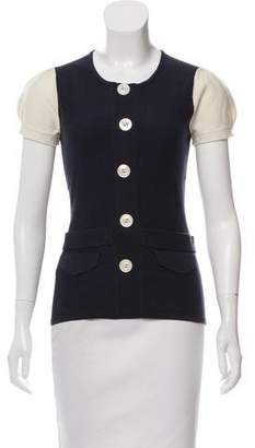 Tracy Reese Short Sleeve Colorblock Cardigan