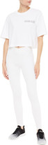 Thumbnail for your product : Calvin Klein Performance Performance Cropped Printed Stretch-cotton-jersey T-shirt