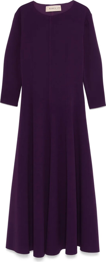 Blanca Vita Crepe-Texture Midi Dress