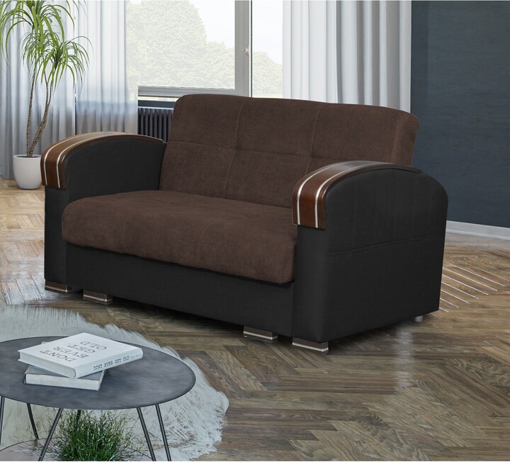 Skyler Design Samantha Contemporary Sleeper Loveseat with BuiltIn