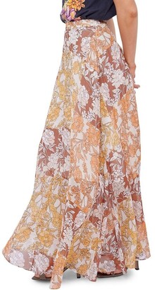 MLM Label Camille Floral Silk Maxi Skirt Tapestry