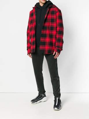 Off-White hooded checked flannel jacket