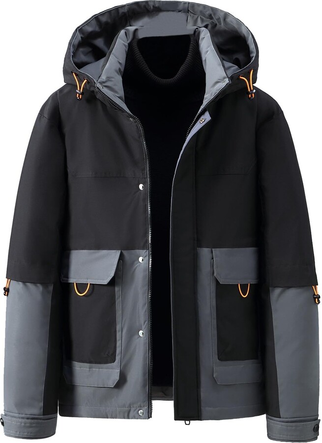 Duohropke Kunstpelzmantel Herren - Winter Parka Mit Langem Kunstfell