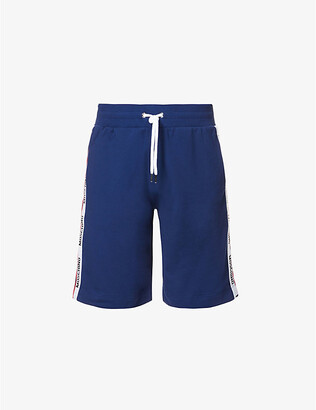 Moschino Branded-tape cotton-blend jersey shorts