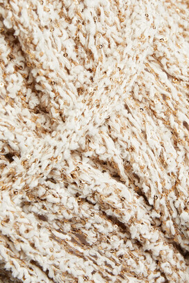 Gentry Portofino Belted embellished bouclé-knit cardigan