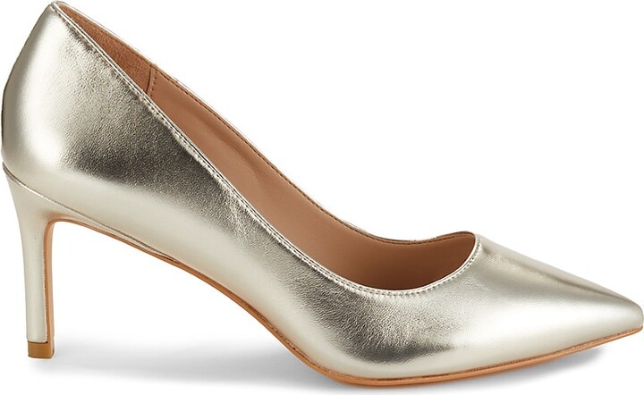 Stuart Weitzman 75MM Leigh Metallic Leather Stiletto Pumps