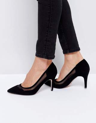 Dune Suede Scallop Edge Heeled Shoes