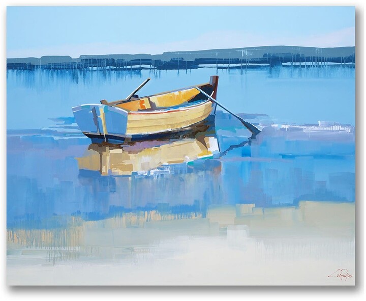 Courtside Market Boats in The Harbor 24 in. x 36 in. Gallery-Wrapped Canvas Wall Art, Multi Color