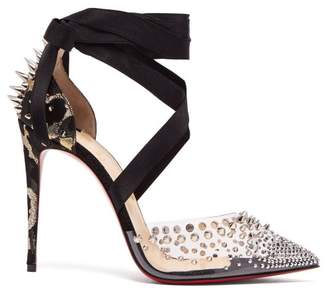 Christian Louboutin Mechante Reine 100 Stud Embellished Stiletto Pumps - Womens - Black Gold