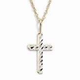 Thumbnail for your product : 10k Gold Two Tone Textured Cross Pendant