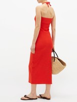 Thumbnail for your product : Giuliva Heritage Collection The Leda Halterneck Cotton-blend Midi Dress - Red