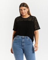 Thumbnail for your product : Atmos & Here Atmos&Here Curvy - Women's Black Lace Tops - Taliyah Contrast Lace Top - Size 26 at The Iconic