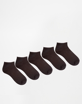 Thumbnail for your product : ASOS COLLECTION 5 Pack Sneaker Socks