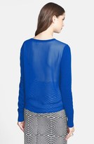 Thumbnail for your product : Halogen Sheer Back Mixed Media Sweater