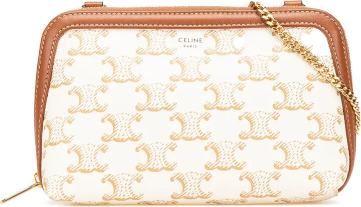 Céline Pre-Owned 2021-2025 Triomphe Coated Canvas Clutch On Chain crossbody bag
