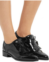 Thumbnail for your product : Tabitha Simmons Glenna Patent-leather Brogues - Black