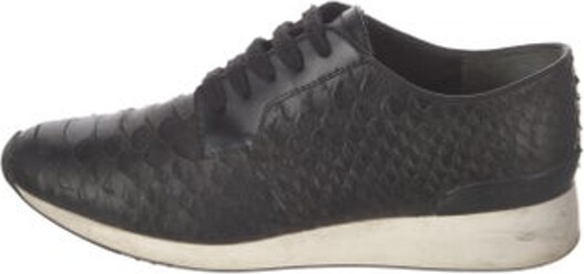 Vince Leather Low Top Sneakers Black Round-Toes Lace-Up Closure at Uppers Unfortunately, due to restrictions, this item may not be eligible for shipping in all areas.