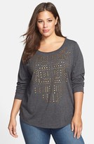 Thumbnail for your product : Lucky Brand Stud Front Tee (Plus Size)