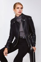 Thumbnail for your product : Karen Millen Leather Quilted Patch Biker Jacket