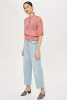 Thumbnail for your product : Topshop Womens Frill Chiffon Blouse - Dusty Pink