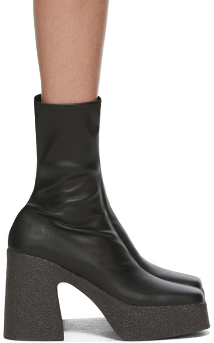 rubber block heel boots