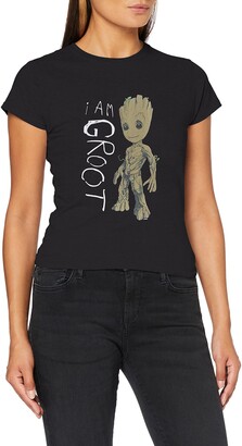 Marvel Women's Guardians of The Galaxy Vol.2 I Am Groot Scribbles-T-Shirt
